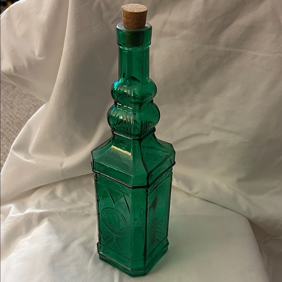 Other - Vintage Green Glass Bottle with Cork